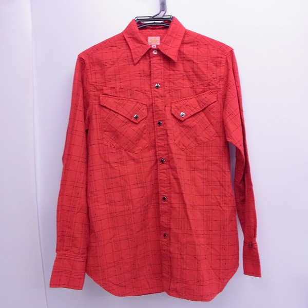 実際に弊社で買取させて頂いたSUGAR CANE/シュガーケーン チェック柄 長袖シャツ レッド/M