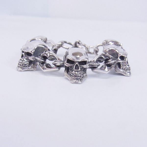 実際に弊社で買取させて頂いたCRAZY PIG/クレイジーピッグ 6サイコキラースカルリンク ブレスレット トライバルTバーの画像 1枚目