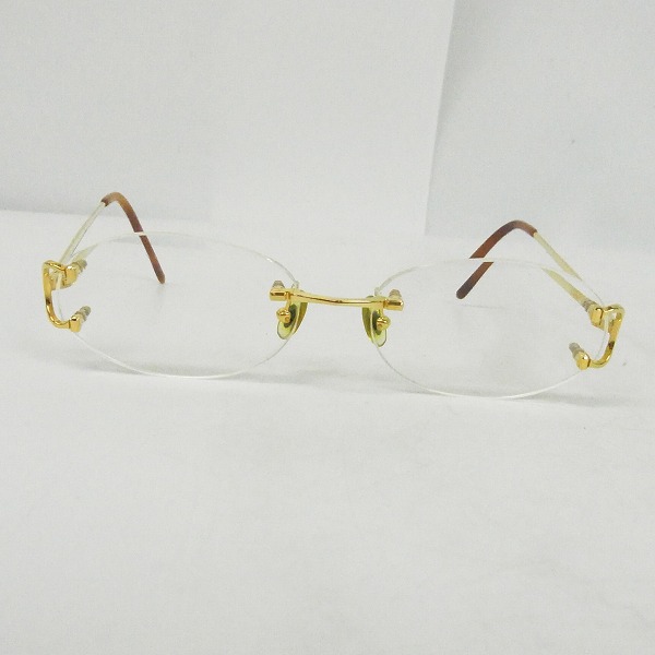 実際に弊社で買取させて頂いたCartier/カルティエ 眼鏡/メガネフレーム ツーポイント フランス製/135の画像 1枚目