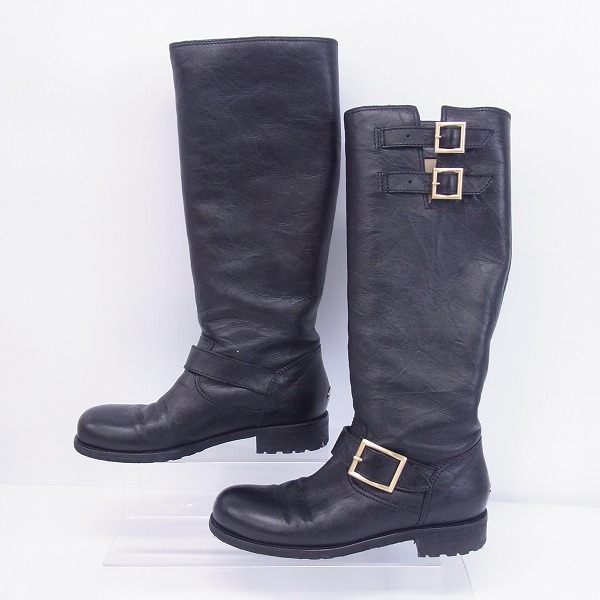 実際に弊社で買取させて頂いたJIMMY CHOO/ジミーチュウ レザーロング ブーツ 247YULE 38の画像 3枚目