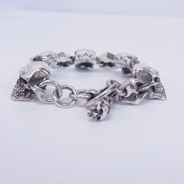 実際に弊社で買取させて頂いたCRAZY PIG/クレイジーピッグ 6サイコキラースカルリンク ブレスレット トライバルTバーの画像 3枚目