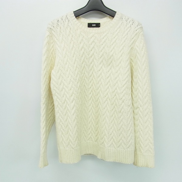 実際に弊社で買取させて頂いたHARE/ハレ ケーブルニット セーター ホワイト/S