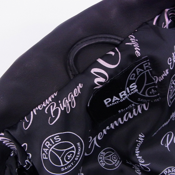 実際に弊社で買取させて頂いたEDIFICE/エディフィス PARIS SAINT-GERMAIN シープスキン ダブルライダース/Sの画像 6枚目