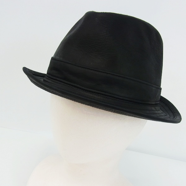 実際に弊社で買取させて頂いたCA4LA/カシラ カウレザー/牛革 中折れ ハット/帽子 ブラック