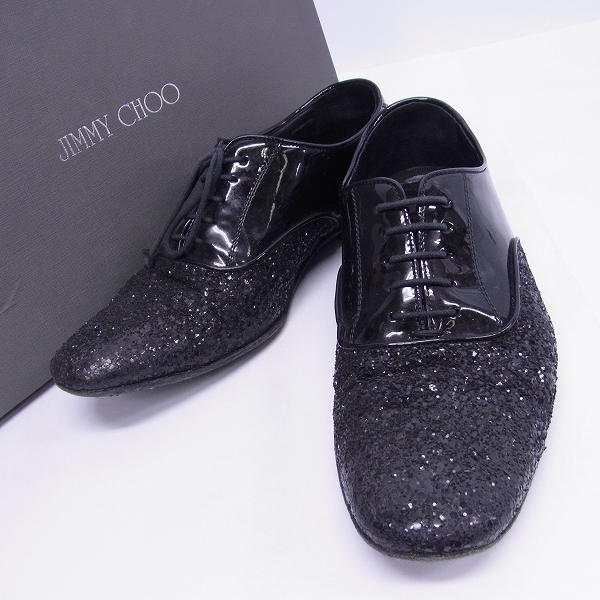 実際に弊社で買取させて頂いたJIMMY CHOO/ジミーチュウ エナメル切替 レースアップシューズ/41
