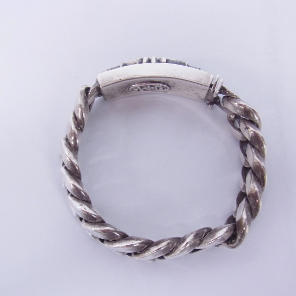 実際に弊社で買取させて頂いたA&G/エーアンドジー フローラルモチーフ クラシックチェーン IDブレスレット w/ストーンパヴェ 15リンクの画像 3枚目