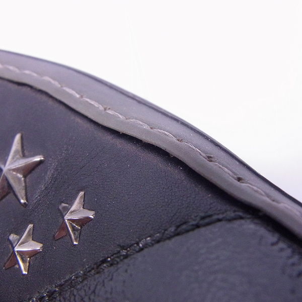 実際に弊社で買取させて頂いたJimmy Choo/ジミーチュウ スタースタッズ付 レザー ハイカット スニーカー/42の画像 7枚目