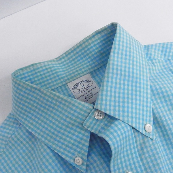 実際に弊社で買取させて頂いたBROOKS BROTHERS/ブルックスブラザーズ チェック 半袖/ボタンダウンシャツ/Mの画像 5枚目