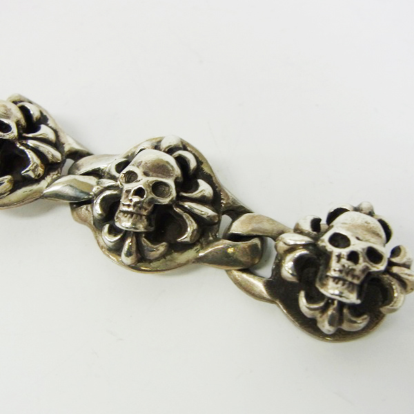 実際に弊社で買取させて頂いたA&G/エーアンドジー スカルオンクロス リンク ブレスレット/5リンクの画像 1枚目