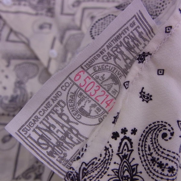 実際に弊社で買取させて頂いたSUGAR CANE Light/シュガーケーン ライト 総柄 長袖シャツ/Mの画像 4枚目