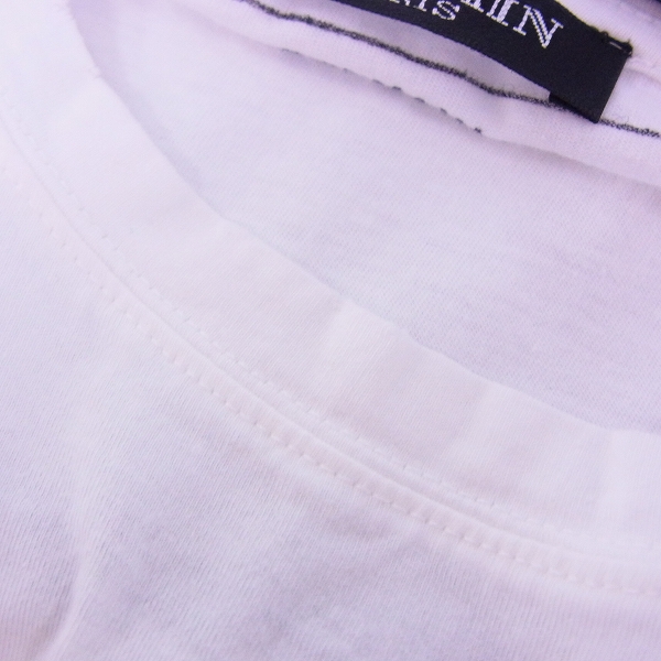 実際に弊社で買取させて頂いたBALMAIN/バルマン Tシャツ カットソー ダメージ加工 S1HJ607B557 ホワイト/Sの画像 6枚目