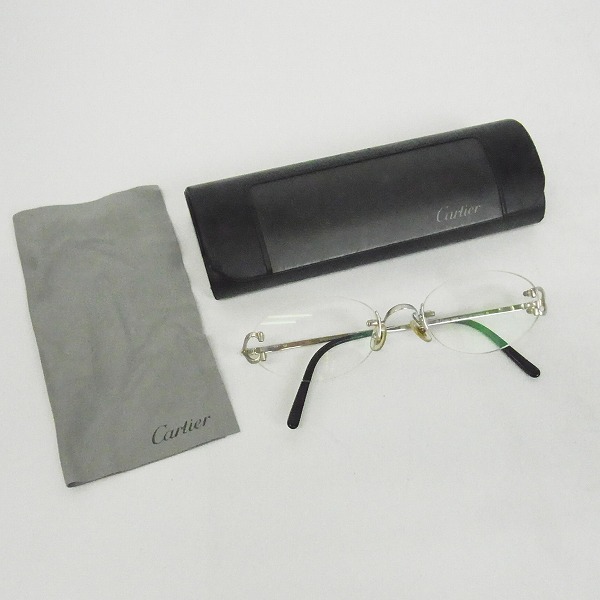 実際に弊社で買取させて頂いたCartier/カルティエ 眼鏡/メガネフレーム ツーポイント フランス製/135の画像 9枚目