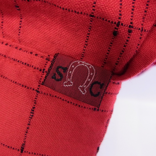 実際に弊社で買取させて頂いたSUGAR CANE/シュガーケーン チェック柄 長袖シャツ レッド/Mの画像 3枚目