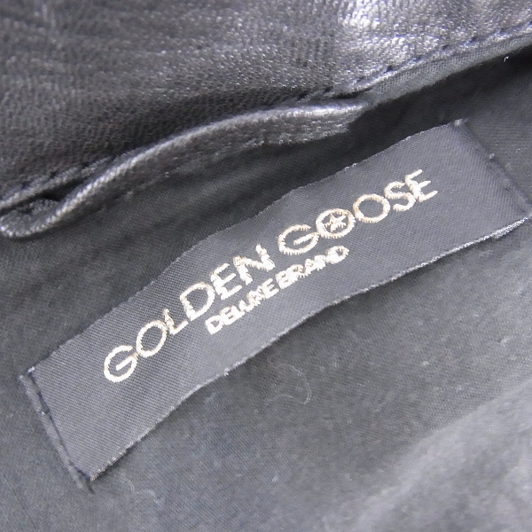 実際に弊社で買取させて頂いたGolden Goose/ゴールデングース  スタッズ ラインストーン ライダースジャケット/Sの画像 3枚目