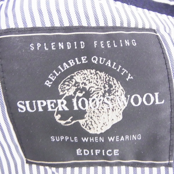 実際に弊社で買取させて頂いたEDIFICE/エディフィス SUPER 100’S メルトンウールコート/XLの画像 3枚目