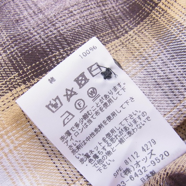 実際に弊社で買取させて頂いたLOUNGE LIZARD/ラウンジリザード チェック柄ネルシャツ 1の画像 4枚目