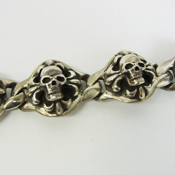 実際に弊社で買取させて頂いたA&G/エーアンドジー スカルオンクロス リンク ブレスレット/5リンクの画像 5枚目