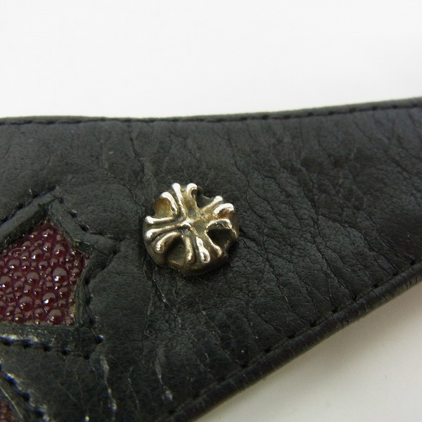 実際に弊社で買取させて頂いたA&G/エーアンドジー スティングレイ クロスインレイ レザーブレスレットの画像 3枚目