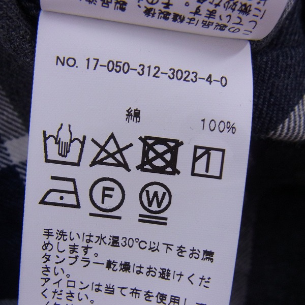 実際に弊社で買取させて頂いた417 EDIFICE/フォーワンセブン エディフィス チェック柄 長袖シャツ Sの画像 3枚目