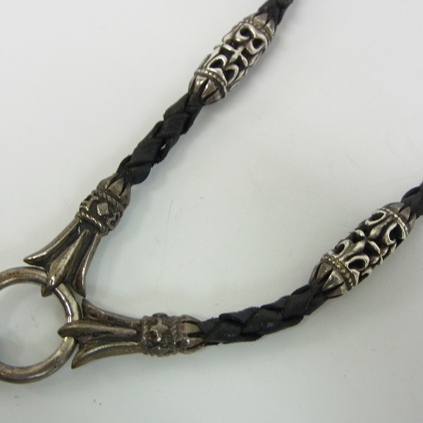 実際に弊社で買取させて頂いたA&G/エーアンドジー クロステイル レザーネックレス/チョーカー ローラーリンクの画像 4枚目