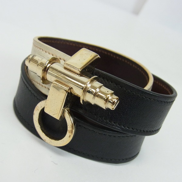 実際に弊社で買取させて頂いたGIVENCHY/ジバンシー Obsedia 2トーン 3連レザーブレスレット