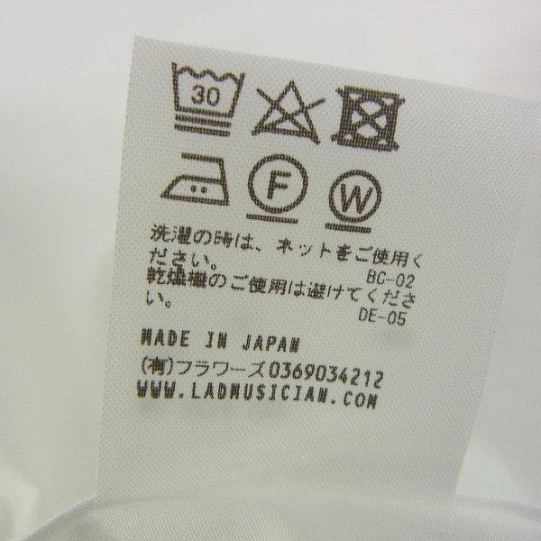 実際に弊社で買取させて頂いたLAD MUSICIAN/ラッドミュージシャン　ホワイト アシンメトリーシャツ/42の画像 4枚目