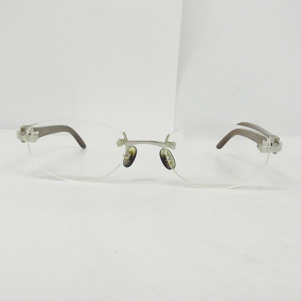 実際に弊社で買取させて頂いたCartier/カルティエ 眼鏡/メガネフレーム ウッド/木製 フランス製/140bの画像 1枚目