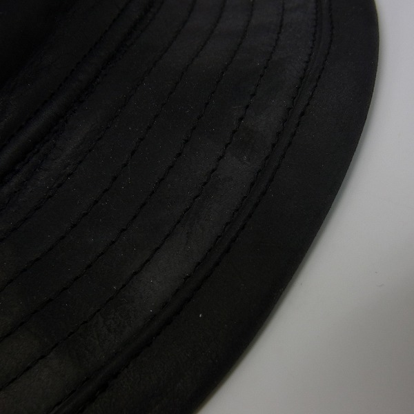 実際に弊社で買取させて頂いたCA4LA/カシラ カウレザー/牛革 中折れ ハット/帽子 ブラックの画像 9枚目