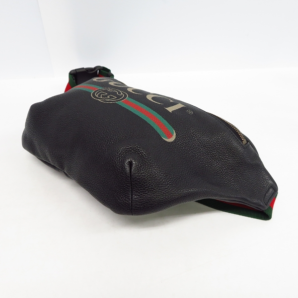 実際に弊社で買取させて頂いたGUCCI/グッチ 2018年 クルーズコレクション ビンテージロゴプリント レザーベルトバッグの画像 2枚目