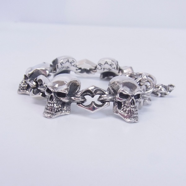 実際に弊社で買取させて頂いたCRAZY PIG/クレイジーピッグ 6サイコキラースカルリンク ブレスレット トライバルTバーの画像 2枚目