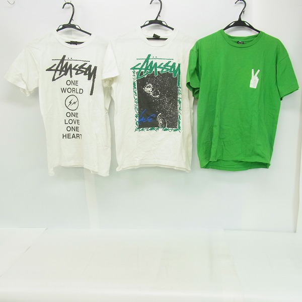 実際に弊社で買取させて頂いたSTUSSY/ステューシー Fragment Designコラボ チャリティ/ワールドツアー等 Tシャツ/M/3点セット
