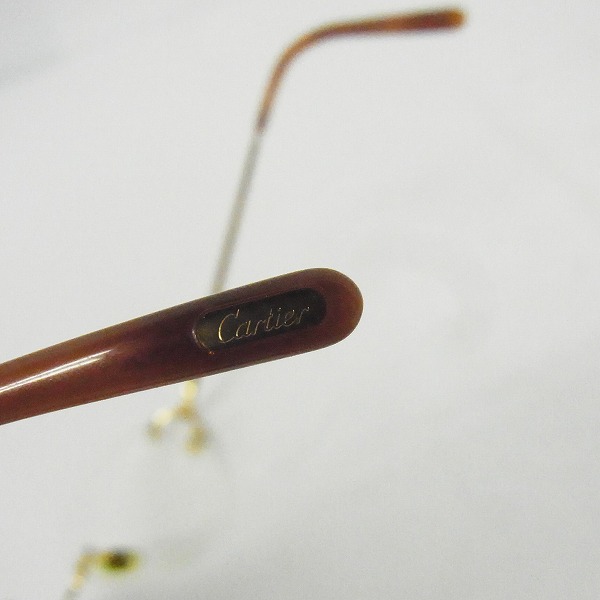 実際に弊社で買取させて頂いたCartier/カルティエ 眼鏡/メガネフレーム ツーポイント フランス製/135の画像 7枚目