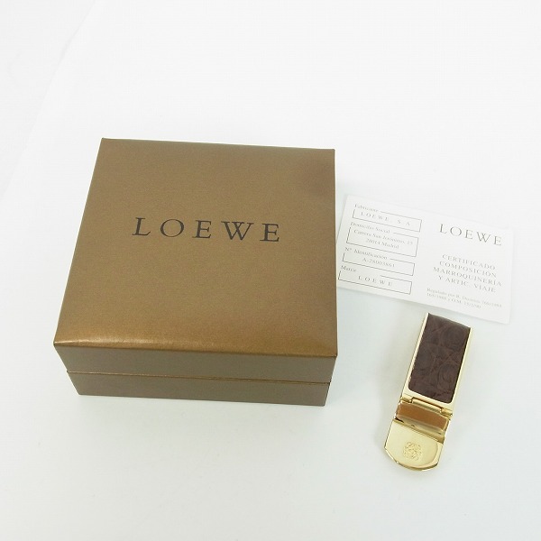 実際に弊社で買取させて頂いたLOEWE/ロエベ レザー型押し マネークリップ ゴールドの画像 7枚目