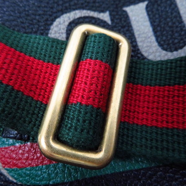 実際に弊社で買取させて頂いたGUCCI/グッチ 2018年 クルーズコレクション ビンテージロゴプリント レザーベルトバッグの画像 6枚目