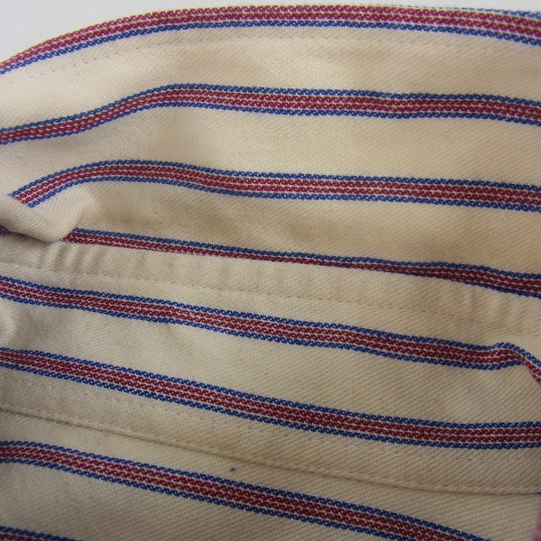 実際に弊社で買取させて頂いた【16AW】MAISON KITSUNE/メゾンキツネ ロゴ刺繍 ストライプ柄シャツ39の画像 5枚目