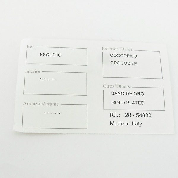 実際に弊社で買取させて頂いたLOEWE/ロエベ レザー型押し マネークリップ ゴールドの画像 6枚目