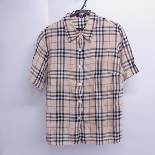 実際に弊社で買取させて頂いたBURBERRY LONDON/バーバリーロンドン チェック柄 ハーフスリーブ/半袖 シャツ Size：13