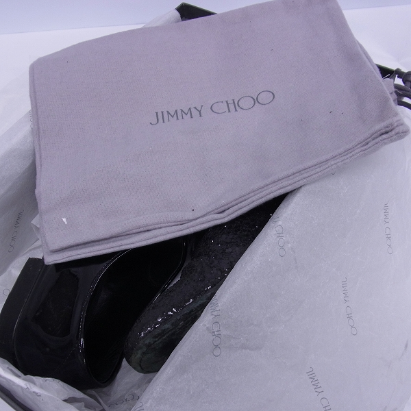 実際に弊社で買取させて頂いたJIMMY CHOO/ジミーチュウ エナメル切替 レースアップシューズ/41の画像 8枚目