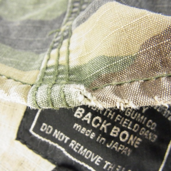 実際に弊社で買取させて頂いたBACKBONE/バックボーン カモフラ/迷彩柄 ロングスリーブ/長袖 コットン ミリタリーシャツ BB09SS-S02/Mの画像 4枚目
