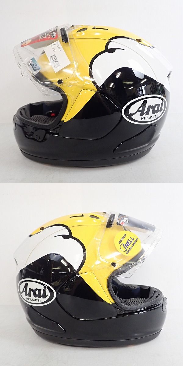 実際に弊社で買取させて頂いたArai/アライ RX-7X ロバーツ 黄 フルフェイス バイクヘルメット 61-62cm ESチンカバー付きの画像 2枚目