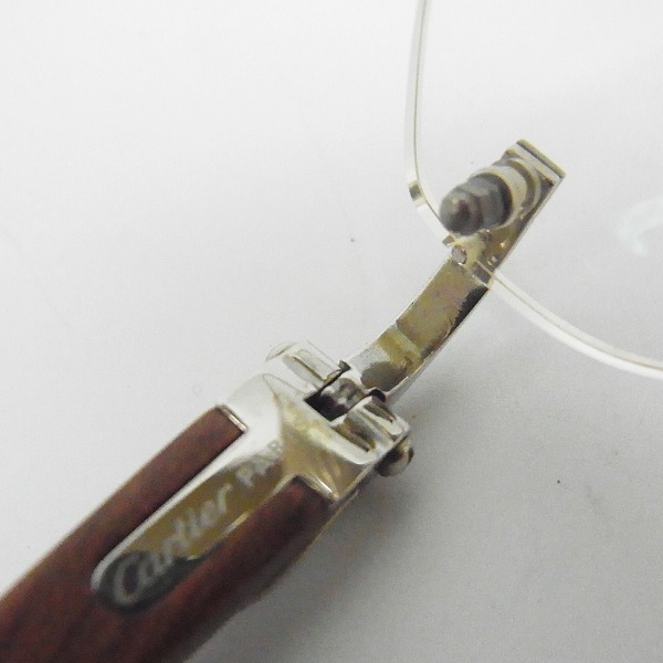 実際に弊社で買取させて頂いたCartier/カルティエ 眼鏡/メガネフレーム ウッド/木製 フランス製/140bの画像 6枚目