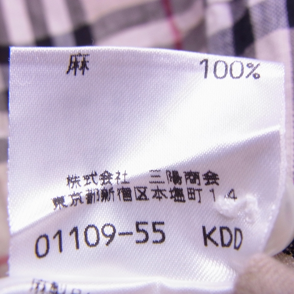 実際に弊社で買取させて頂いたBURBERRY LONDON/バーバリーロンドン チェック柄 ハーフスリーブ/半袖 シャツ Size：13の画像 4枚目