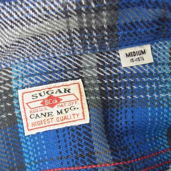 実際に弊社で買取させて頂いたSUGAR CANE/シュガーケーン チェック柄 ウール ワークシャツ/Mの画像 2枚目
