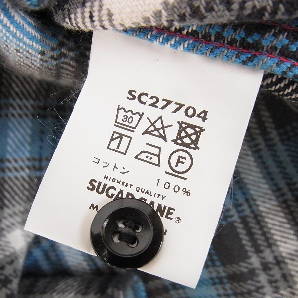 実際に弊社で買取させて頂いたSUGAR CANE/シュガーケーン チェック柄 ウール ワークシャツ/Mの画像 3枚目