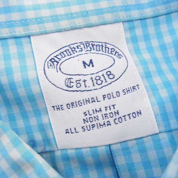 実際に弊社で買取させて頂いたBROOKS BROTHERS/ブルックスブラザーズ チェック 半袖/ボタンダウンシャツ/Mの画像 2枚目