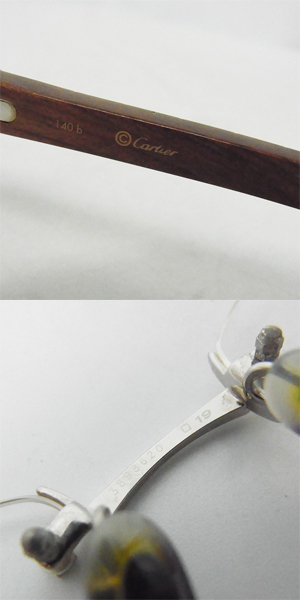 実際に弊社で買取させて頂いたCartier/カルティエ 眼鏡/メガネフレーム ウッド/木製 フランス製/140bの画像 5枚目