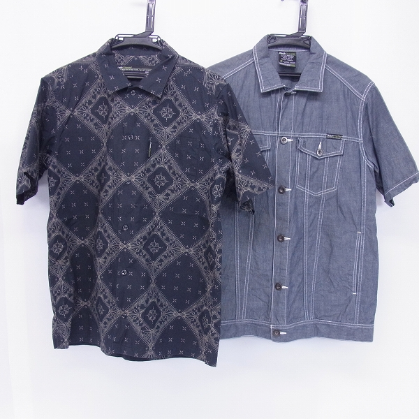 実際に弊社で買取させて頂いたBack Channel/バックチャンネル ハーフスリーブ ワークシャツ/M 総柄 シャツ/L 2点セット
