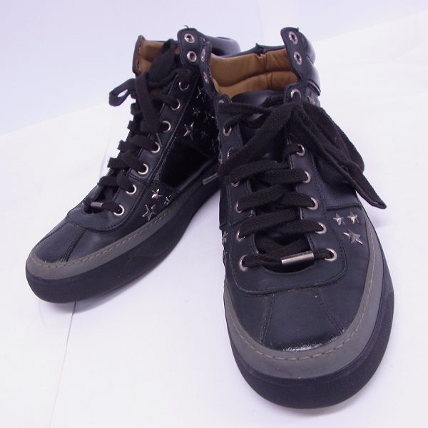 実際に弊社で買取させて頂いたJimmy Choo/ジミーチュウ スタースタッズ付 レザー ハイカット スニーカー/42