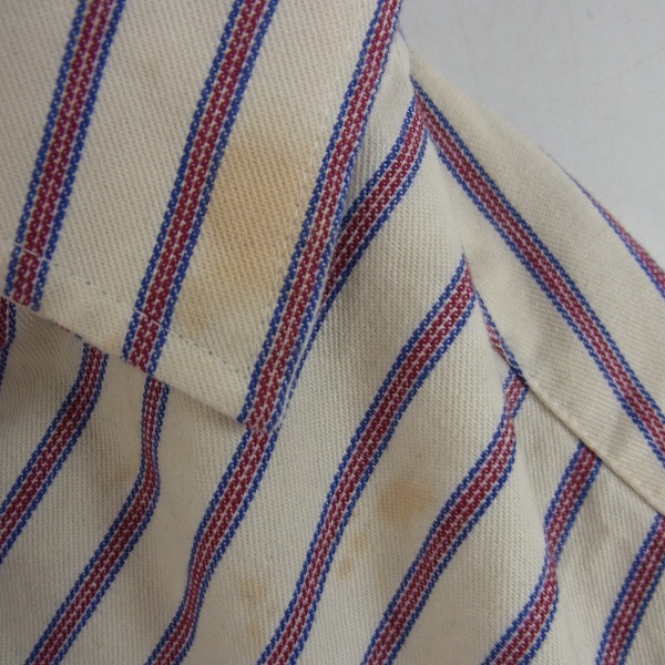 実際に弊社で買取させて頂いた【16AW】MAISON KITSUNE/メゾンキツネ ロゴ刺繍 ストライプ柄シャツ39の画像 6枚目