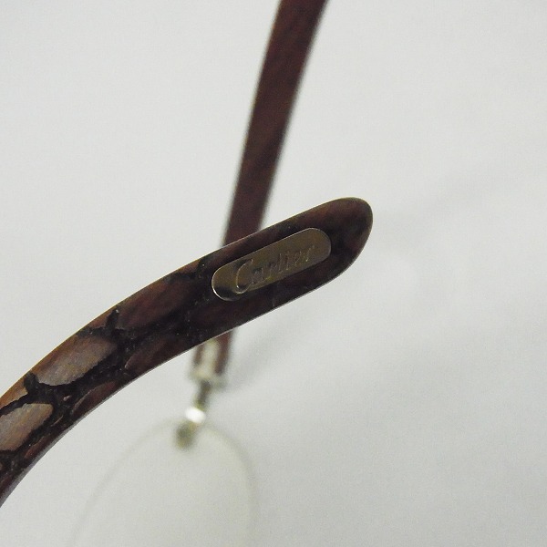 実際に弊社で買取させて頂いたCartier/カルティエ 眼鏡/メガネフレーム ウッド/木製 フランス製/140bの画像 7枚目
